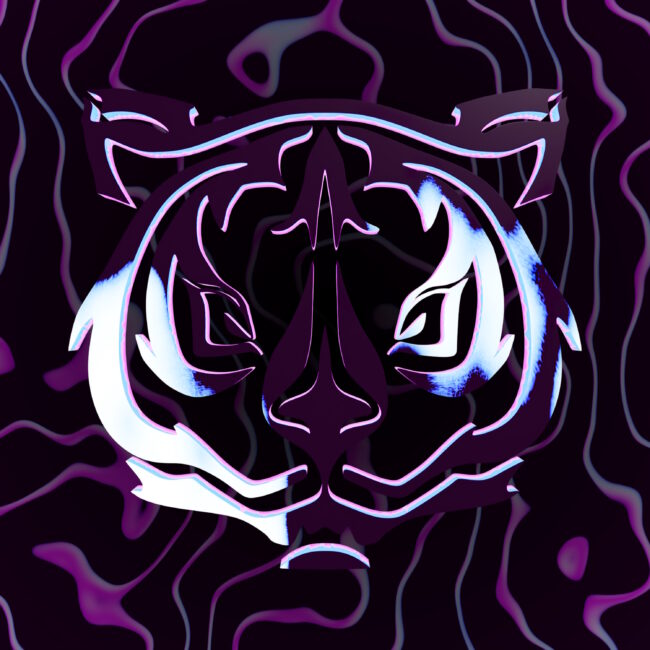 tiger head logo in purple color